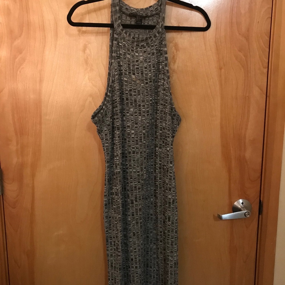 Plus size grey and black dress